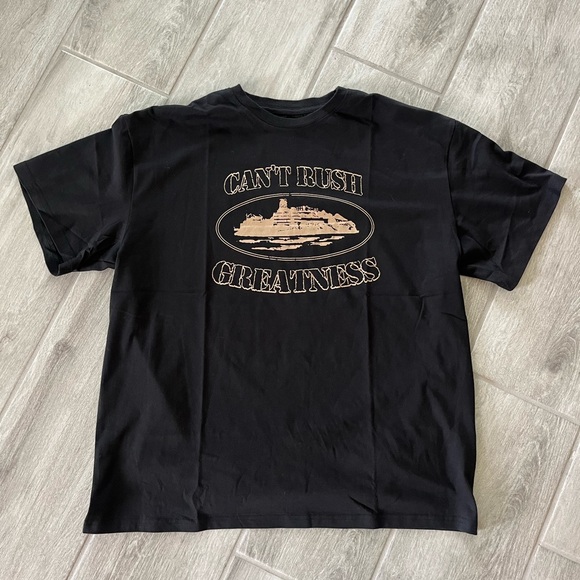 Black Graphic Tee with Motivational Print - Picture 1 of 2